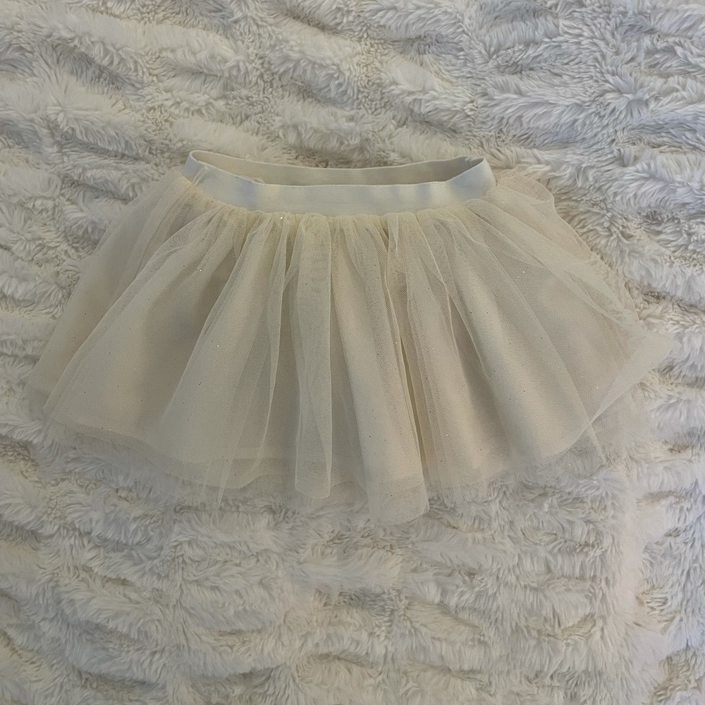 Ralph Lauren cream colored silver shimmer tulle tutu skirt.